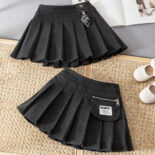Girls' Woolen Pleated Skirt  for Kids Versatile Skirt for Kids Wear - Image 2