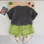 Children's clothing summer new boys, girls, babies and toddlers, baby children's suits, cartoon short-sleeved suits, two-piece suits - Image 4