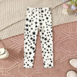 Girls' leggings: spring and autumn thin pants worn outside, small and medium-sized children's pants are versatile, casual and have star prints - Image 2