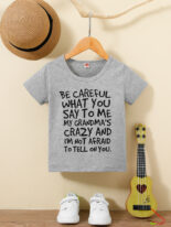 Summer Boys Fashion T-Shirt Fun Letter Print Short Sleeve Top