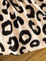 Baby girl spring and autumn sleeveless fawn print dress denim embroidery long sleeve jacket - Image 7