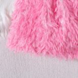 Children and girls autumn and winter solid color pit strip fur wool long-sleeved top short skirt fashion fashion style suit - Image 10
