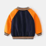 New Cotton Children's Jacket Autumn Clothes Children's Wear Boys Round Neck Stitching Long Sleeve Small Kids Baseball Jersey Jacket - Image 2