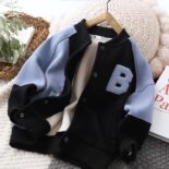 Boys baseball jersey new handsome middle and big kids jacket top fashionable spring and autumn coat sports children - Image 3