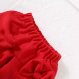 Baby Girl Two Piece Set Autumn Love Print Long Sleeve Top Cute Bow Shorts Baby Set - Image 4