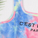 Girls summer color tie-dye jumpsuit new children's letter print vest - Image 3