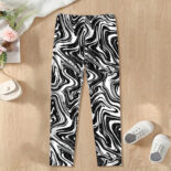 Girls leggings spring and autumn new baby girls casual fashion stretch full print liquid pattern long pants