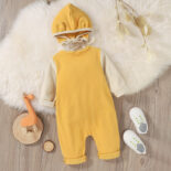 Children's clothing, cute little bear, boys and girls embroidered, hats given to children, newborns, jumpsuits, clothes - Image 2
