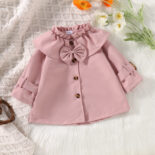 Children's Wear New Girl Baby Girl Lotus Leaf Collar Children's Long sleeved Windbreaker - Image 3
