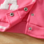 Spring and Autumn New Girls Sports Casual Letter Towel Embroidery Baseball Uniform Jacket + Pleated Skirt Set - Image 6