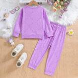Girls' Autumn Clothes Kulomi Set New Children's Style Sweatshirt Girls Autumn Athletic Pants Two Piece Set - Image 2