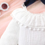 Winter printed white spot pullover cotton suit without hooded autumn children's clothing - Image 6