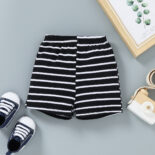 Summer new boys and girls lion print striped pants set - Image 4