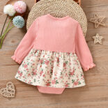 Spring New Girl Baby Print Big Bow Triangle Sweetheart - Image 2