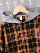 Children's plaid top, casual style long pants, cardigan set, two-piece - Image 3