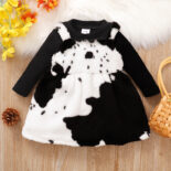 Children's clothing autumn and winter new item for girls, babies, cows, fluff, khai clothes, children's suit skirt