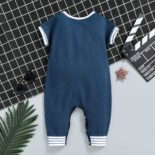 Summer outfit new baby bear print denim long leg crawling suit - Image 2