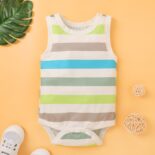 New Summer Cute Baby Boy and Girl Pattern Printed Sleeveless Tank Top Triangle - Image 2