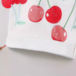 Girls casual sportswear fashion cherry print spring and autumn long sleeve sweatshirt threaded collar threaded cuffs threaded hem - Image 3