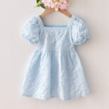 Summer New Girl Baby Bubble Sleeve Dark Pattern Flower Dress
