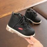 Children's Martin Boots, Children's Shoes, Boys' Single Boots, Children's Boots, Autumn Baby Boots - Image 4