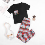 Girls Pocket Short Sleeve Floral Trousers Set Summer Thin Tide Two-Piece Set