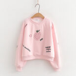 Embroidered sweatshirt women's spring  dress Round neck design sense stitching college style loose and sweet age-reducing top tide - Image 2