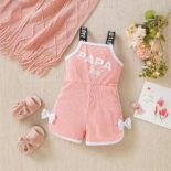New summer baby girl letter print "Daddy's Daughter" lace suspender fashion jumpsuit