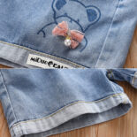 Girls shorts summer thin  new children's ice silk jeans girls pants summer dress baby wear trendy - Image 4