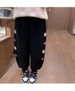 Girls fleece pants autumn winter new sweatpants for small children thickened slacks winter children's sweatpants - Image 6