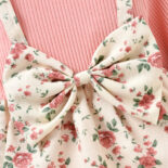 Spring New Girl Baby Print Big Bow Triangle Sweetheart - Image 4