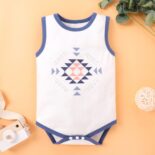 New Summer Cute Sleeveless Baby Boy and Girl Pattern Printed Triangle - Image 2