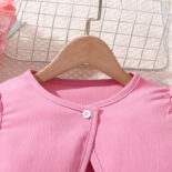 Girl's children's suit summer children's clothing foreign trade new print suspender jumpsuit short sleeve top - Image 5