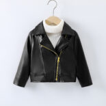 Children's clothing autumn and winter girls, leather cycling, pu leather jackets, clothes