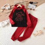 Men's and women's spring clothes version of children's clothes spring new children's sweatshirt baby two-piece printed sweatshirt