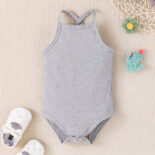 Fashion baby striped triangle summer new fashion casual suspender solid color - Image 9