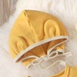 Children's clothing, cute little bear, boys and girls embroidered, hats given to children, newborns, jumpsuits, clothes - Image 4