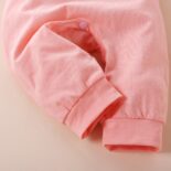 New men's and women's baby spring and autumn long sleeved pants with letter print and hat jumpsuit - Image 4