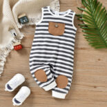Summer clothing new newborn baby long leg crawling suit