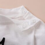 Children's clothing autumn long sleeved cute letter beige spring and autumn crawling clothes jumpsuit - Image 3