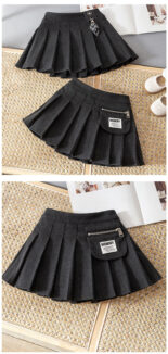 Girls' Woolen Pleated Skirt  for Kids Versatile Skirt for Kids Wear - Image 5