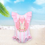 Children's swimsuit girls bikini new cartoon bunny girl swimsuit sleeveless small, medium and large kids swimsuit