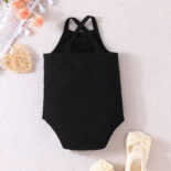 New baby triangle casual letter summer suspender one-piece five-piece children's clothing - Image 3