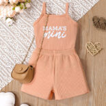Baby Summer Suspenders Two-Piece Set Girls Shorts T-Shirt Infant Set - Image 2
