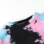 Children's tie-dye set, spring and autumn children's print, round neck, casual trendy streetwear, sweatshirt, trousers two-piece set - Image 3