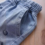 Girls' summer denim cropped pants, girls' bunny baggy shorts, children's casual pants, children's versatile pants - Image 3