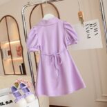 Girls Dress Summer New Kids Polo Shirt Skirt Little Girl Short Sleeve Puff Sleeve Princess Dress Tide - Image 4