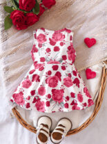 New Baby Dress Flower Printed Sleeveless Dress Summer Round Neck Casual Dress - Image 8
