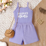 Baby Summer Suspenders Two-Piece Set Girls Shorts T-Shirt Infant Set - Image 3