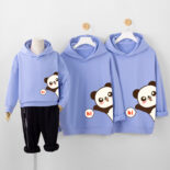 Lemon parent-child clothes spring and autumn animal hooded sweatshirt family of three or four family pack courtesy panda
